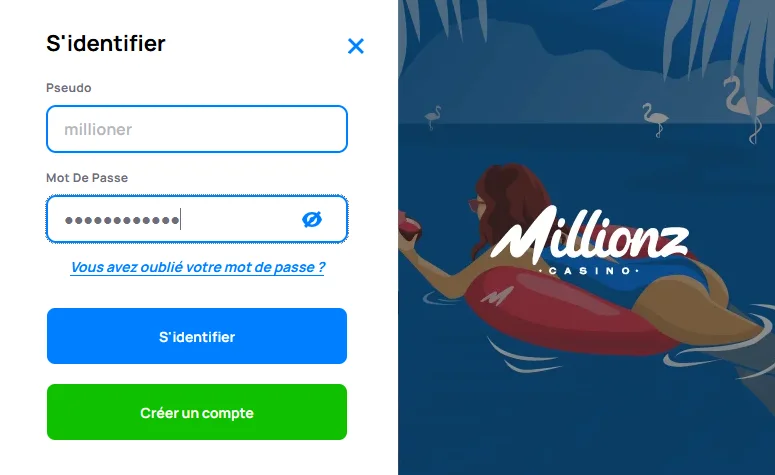 Connexion à Millionz